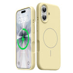 For iPhone 16 Magnetic Case Skin-Friendly Liquid Silicone + PC Phone Cover Compatible with MagSafe