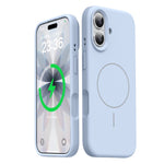 For iPhone 16 Magnetic Case Skin-Friendly Liquid Silicone + PC Phone Cover Compatible with MagSafe