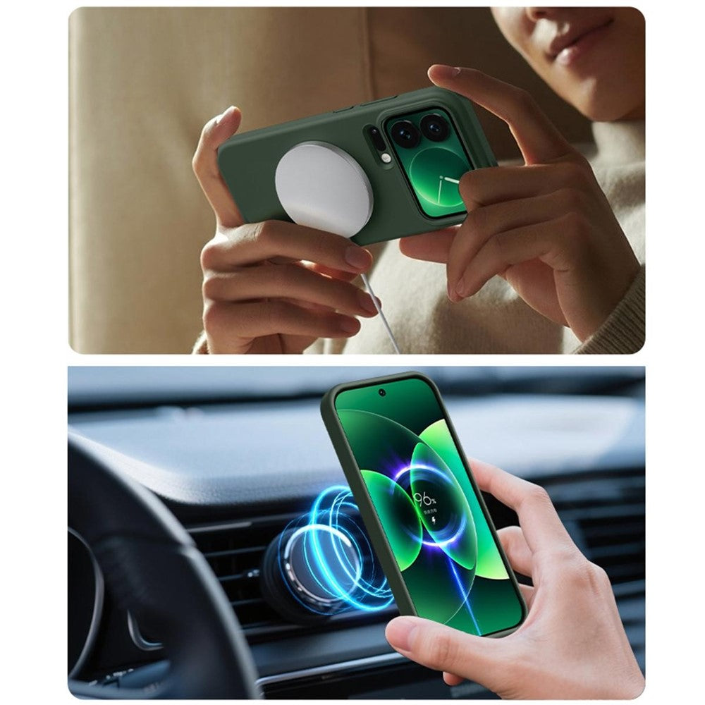For Xiaomi 17 Pro Max Magnetic Case Skin-friendly Liquid Silicone + PC Phone Cover