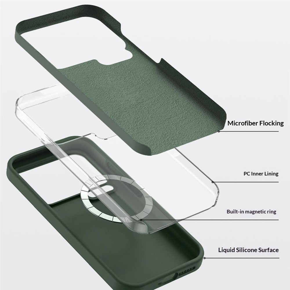 For Xiaomi 17 Pro Magnetic Case Skin-friendly Liquid Silicone + PC Phone Cover