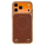 For iPhone 18 Pro / 17 Pro Case Compatible with MagSafe Skin Touch Synthetic Leather + PC Phone Back Cover with Card Slot