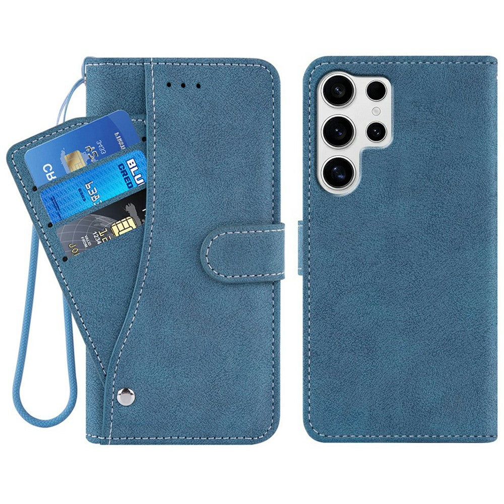 For Samsung Galaxy S26 Ultra Case Retro PU Leather Wallet Phone Cover with Rotating Card Slots Holder
