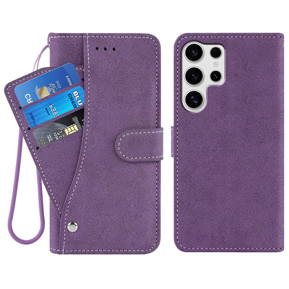 For Samsung Galaxy S26 Ultra Case Retro PU Leather Wallet Phone Cover with Rotating Card Slots Holder