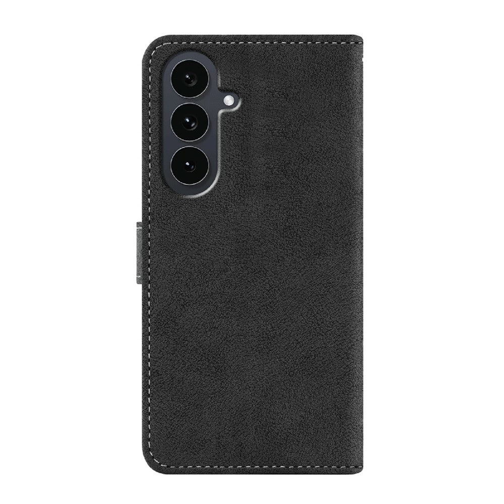 Samsung Galaxy S26 Skal Retro PU Läder Plånboksfodral med Roterande Korthållare