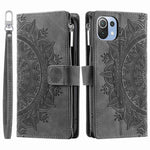 Xiaomi 11 Lite 5G NE / Mi 11 Lite 5G / 4G Blixtlåsficka mobilskal Mandala Blomma Präglat PU-läder Stativ Skal Flera Kortfackar Plånbok