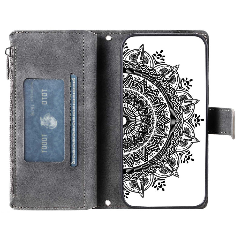 Xiaomi 11 Lite 5G NE / Mi 11 Lite 5G / 4G Blixtlåsficka mobilskal Mandala Blomma Präglat PU-läder Stativ Skal Flera Kortfackar Plånbok