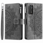 For Xiaomi Redmi Note 11 4G (Qualcomm) / Redmi Note 11S 4G PU Leather Stand Cover Multiple Card Slots Wallet Zipper Pocket Mandala Flower Imprinted Phone Case
