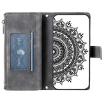 For Xiaomi Redmi Note 11 4G (Qualcomm) / Redmi Note 11S 4G PU Leather Stand Cover Multiple Card Slots Wallet Zipper Pocket Mandala Flower Imprinted Phone Case