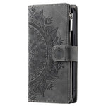 For Xiaomi Redmi Note 11 4G (Qualcomm) / Redmi Note 11S 4G PU Leather Stand Cover Multiple Card Slots Wallet Zipper Pocket Mandala Flower Imprinted Phone Case