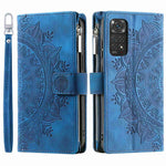 For Xiaomi Redmi Note 11 4G (Qualcomm) / Redmi Note 11S 4G PU Leather Stand Cover Multiple Card Slots Wallet Zipper Pocket Mandala Flower Imprinted Phone Case