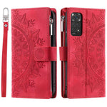 For Xiaomi Redmi Note 11 4G (Qualcomm) / Redmi Note 11S 4G PU Leather Stand Cover Multiple Card Slots Wallet Zipper Pocket Mandala Flower Imprinted Phone Case