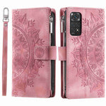 For Xiaomi Redmi Note 11 4G (Qualcomm) / Redmi Note 11S 4G PU Leather Stand Cover Multiple Card Slots Wallet Zipper Pocket Mandala Flower Imprinted Phone Case