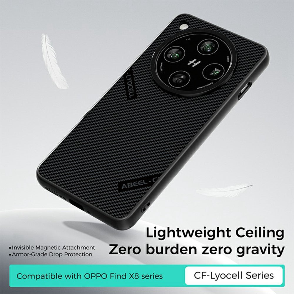 ABEEL CF-Lyocell Series For Oppo Find X8 Pro 5G Magnetic Case Microfiber + PC + E-TPU Phone Cover