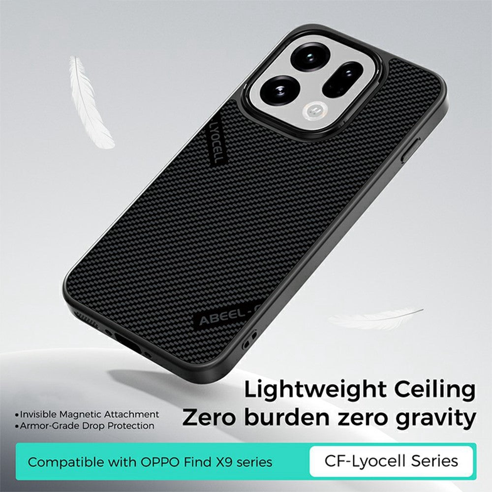 ABEEL CF-Lyocell Series For Oppo Find X9 5G Magnetic Case Microfiber + PC + E-TPU Phone Cover