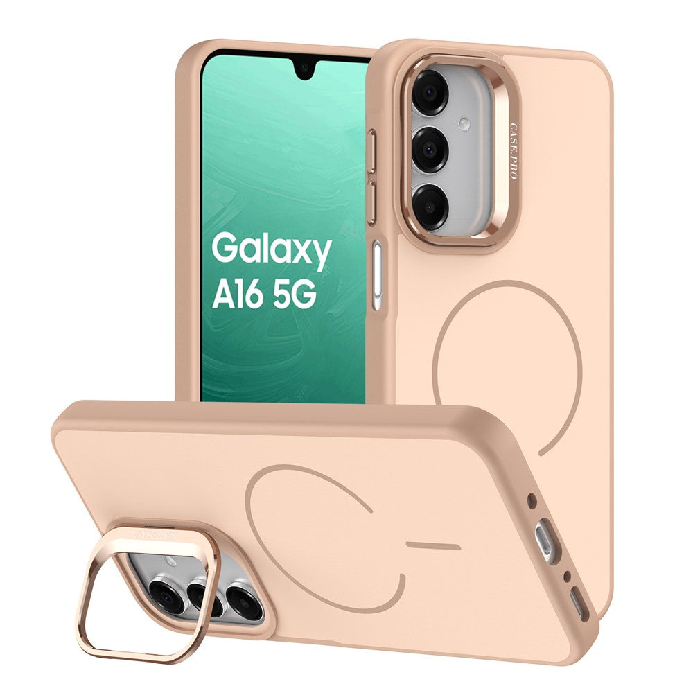 mobilskal för Samsung Galaxy A18 5G / A18 4G / A26 5G / A17 5G / A17 4G / A16 5G / A16 4G Skin-touch PC + TPU Magnetiskt skal med linsram, stativ