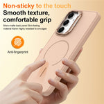 mobilskal för Samsung Galaxy A18 5G / A18 4G / A26 5G / A17 5G / A17 4G / A16 5G / A16 4G Skin-touch PC + TPU Magnetiskt skal med linsram, stativ