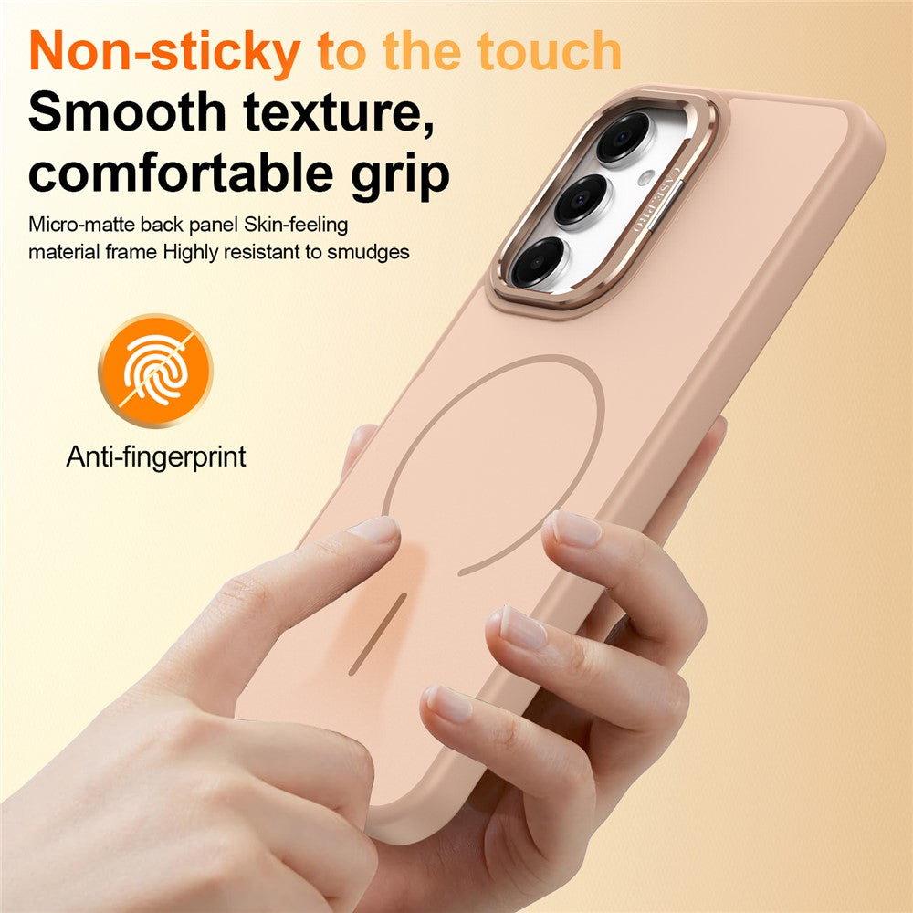 mobilskal för Samsung Galaxy A18 5G / A18 4G / A26 5G / A17 5G / A17 4G / A16 5G / A16 4G Skin-touch PC + TPU Magnetiskt skal med linsram, stativ
