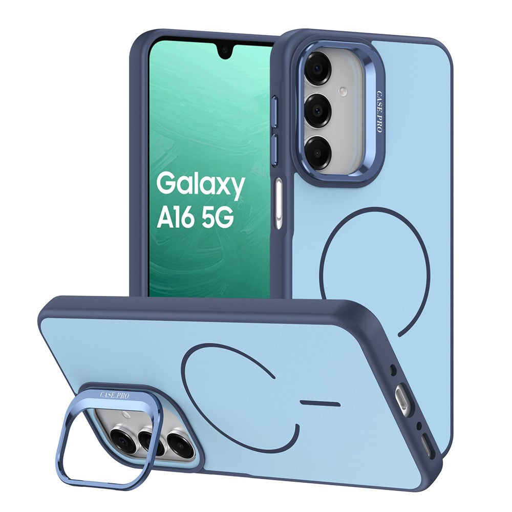 mobilskal för Samsung Galaxy A18 5G / A18 4G / A26 5G / A17 5G / A17 4G / A16 5G / A16 4G Skin-touch PC + TPU Magnetiskt skal med linsram, stativ