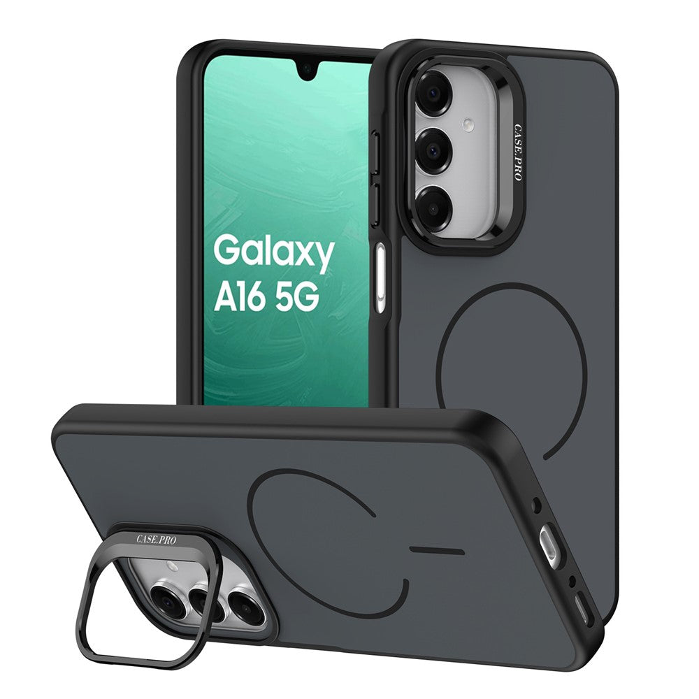 mobilskal för Samsung Galaxy A18 5G / A18 4G / A26 5G / A17 5G / A17 4G / A16 5G / A16 4G Skin-touch PC + TPU Magnetiskt skal med linsram, stativ