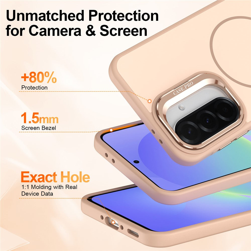For Samsung Galaxy A56 5G  /  A36 5G Case Skin-touch PC + TPU Magnetic Phone Cover with Lens Frame Kickstand