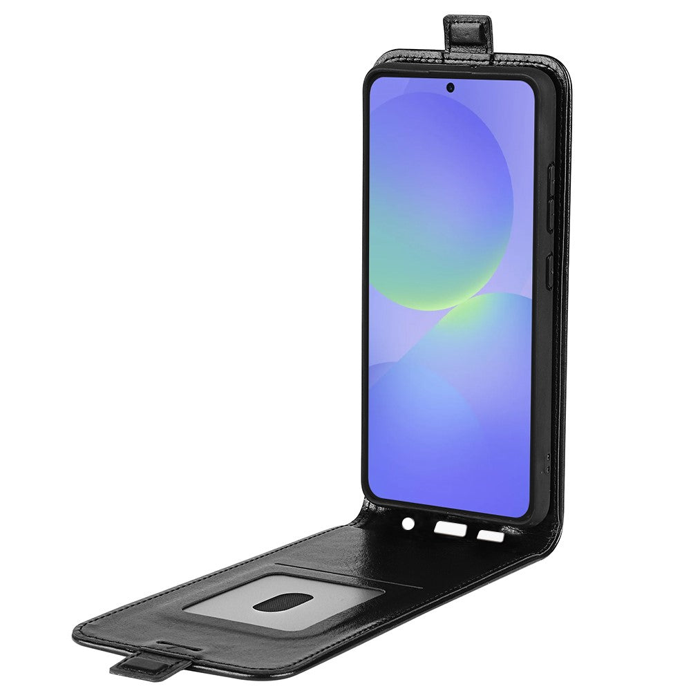 Samsung Galaxy A37 5G-skal med kortplatser, vertikalt fällbart läderfodral
