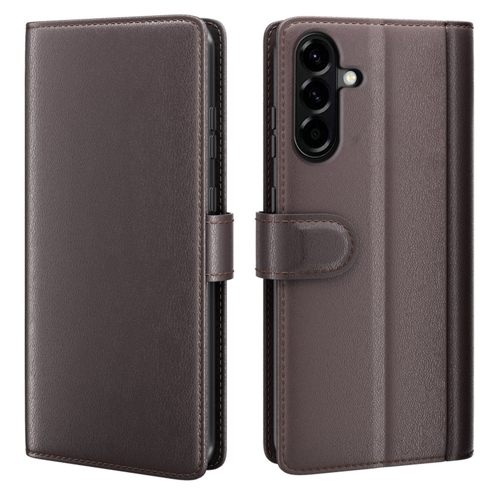 Til Samsung Galaxy A57 5G Etui Ægte Splitlæder Telefoncover med Pungstativ