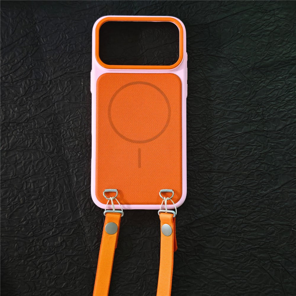 Til iPhone 18 Pro Max / 17 Pro Max cover kompatibelt med MagSafe Skin Touch syntetisk læder + PC telefonbagside med kortplads