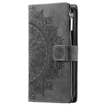 Multiple Card Slots Phone Case for Xiaomi Redmi Note 10 5G/Note 10T 5G/Poco M3 Pro 5G/Poco M3 Pro 4G Mandala Flower Imprinted PU Leather Zipper Pocket Wallet Cover