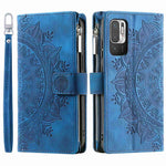 Multiple Card Slots Phone Case for Xiaomi Redmi Note 10 5G/Note 10T 5G/Poco M3 Pro 5G/Poco M3 Pro 4G Mandala Flower Imprinted PU Leather Zipper Pocket Wallet Cover