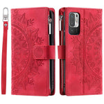 Multiple Card Slots Phone Case for Xiaomi Redmi Note 10 5G/Note 10T 5G/Poco M3 Pro 5G/Poco M3 Pro 4G Mandala Flower Imprinted PU Leather Zipper Pocket Wallet Cover