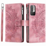 Multiple Card Slots Phone Case for Xiaomi Redmi Note 10 5G/Note 10T 5G/Poco M3 Pro 5G/Poco M3 Pro 4G Mandala Flower Imprinted PU Leather Zipper Pocket Wallet Cover