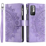 Multiple Card Slots Phone Case for Xiaomi Redmi Note 10 5G/Note 10T 5G/Poco M3 Pro 5G/Poco M3 Pro 4G Mandala Flower Imprinted PU Leather Zipper Pocket Wallet Cover