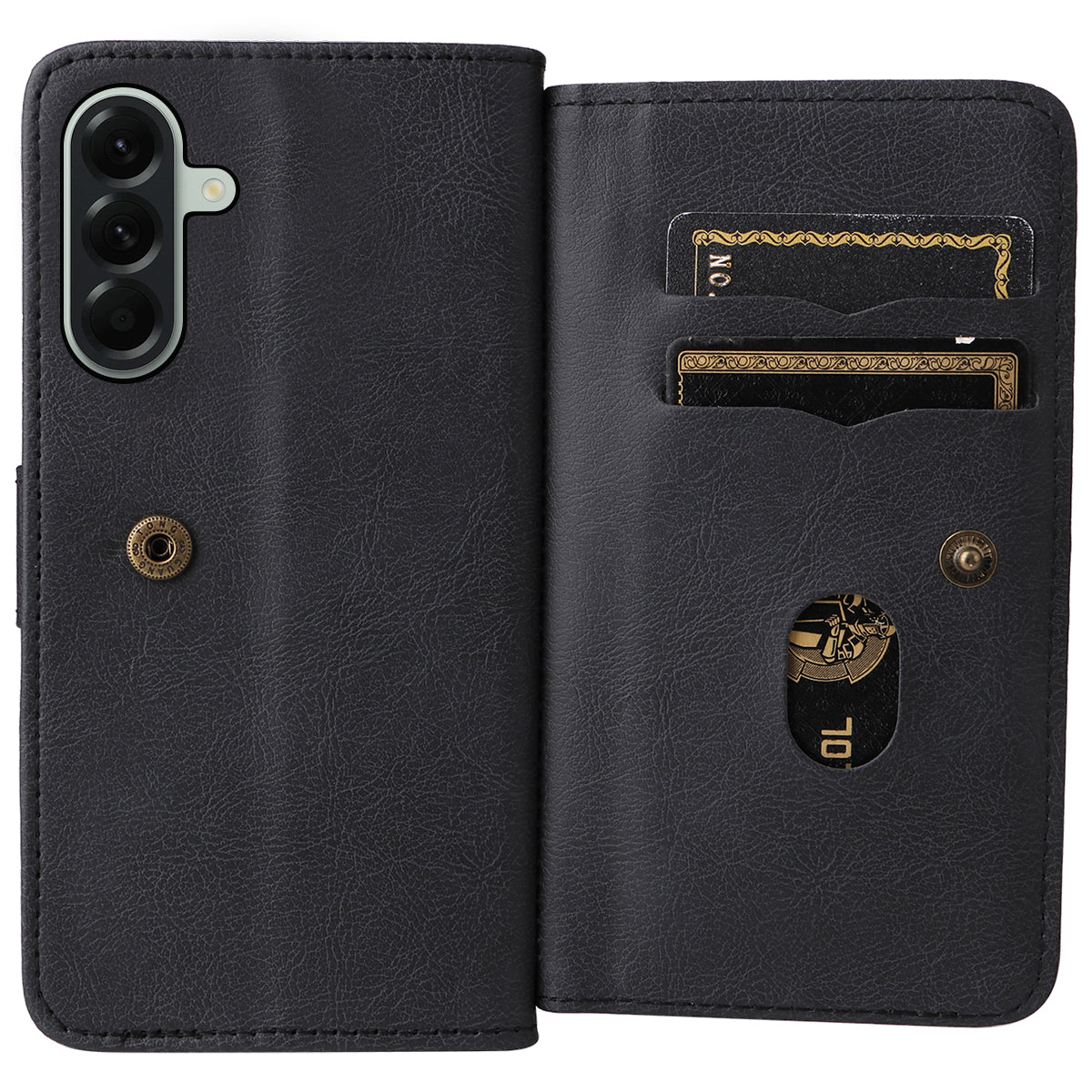 Til Samsung Galaxy A57 5G lædercover med 10 kortholdere og støttefod