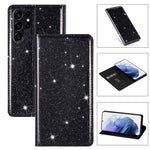 For Samsung Galaxy S26 Ultra Case Glittery PU Leather + TPU Card Slot Phone Cover