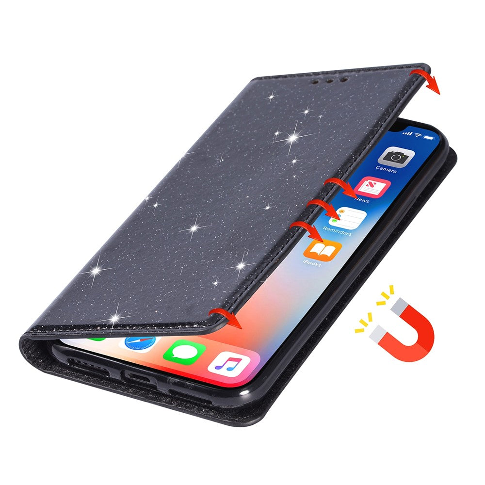 For Samsung Galaxy S26 Ultra Case Glittery PU Leather + TPU Card Slot Phone Cover