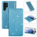 For Samsung Galaxy S26 Ultra Case Glittery PU Leather + TPU Card Slot Phone Cover