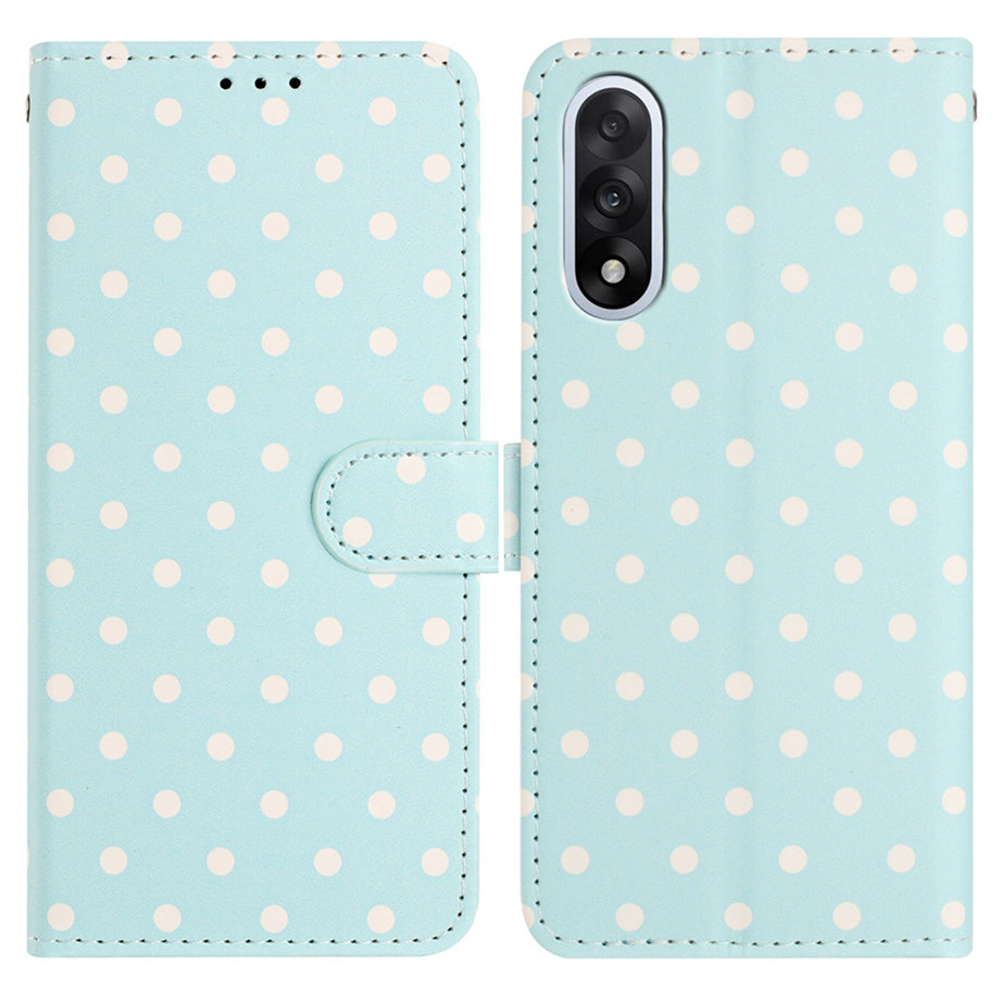 For OnePlus Nord 5 5G Leather Case Polka Dot Pattern Wallet Stand Folio Phone Cover