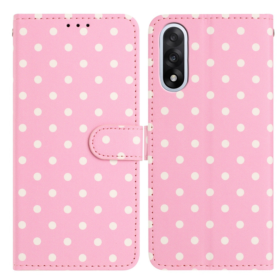 For OnePlus Nord 5 5G Leather Case Polka Dot Pattern Wallet Stand Folio Phone Cover