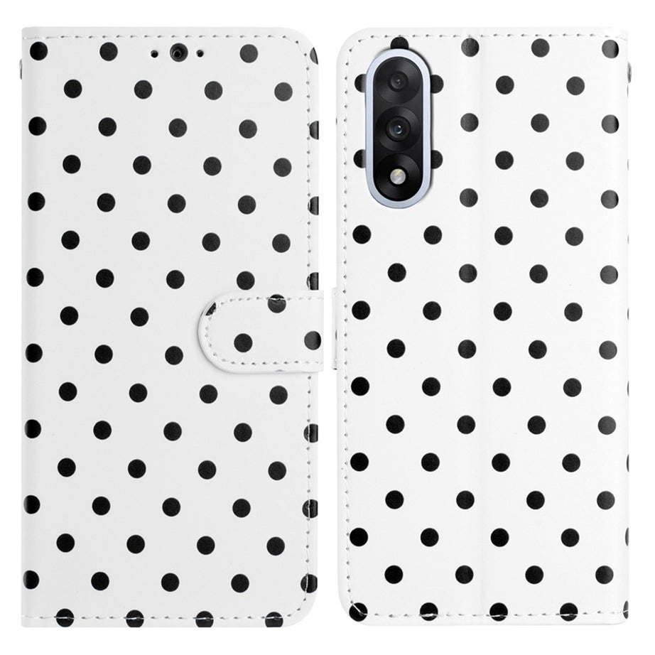 For OnePlus Nord 5 5G Leather Case Polka Dot Pattern Wallet Stand Folio Phone Cover