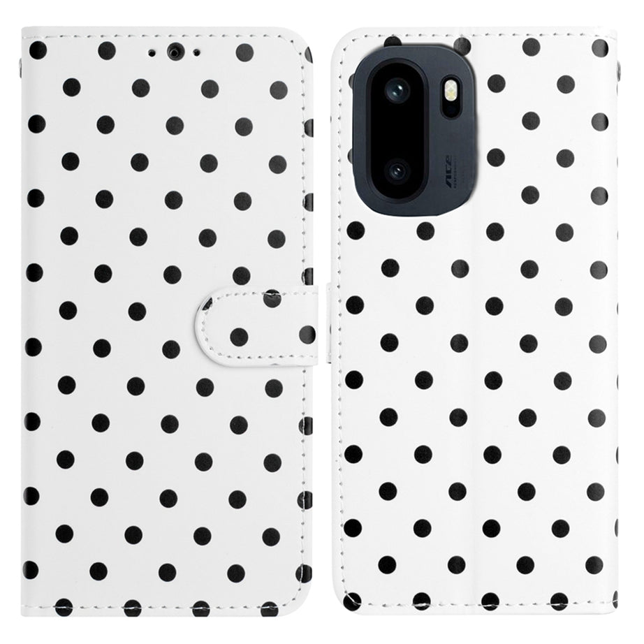 For OnePlus 15R 5G / Ace 6T 5G / Ace 6 5G Leather Case Polka Dot Pattern Wallet Stand Folio Phone Cover
