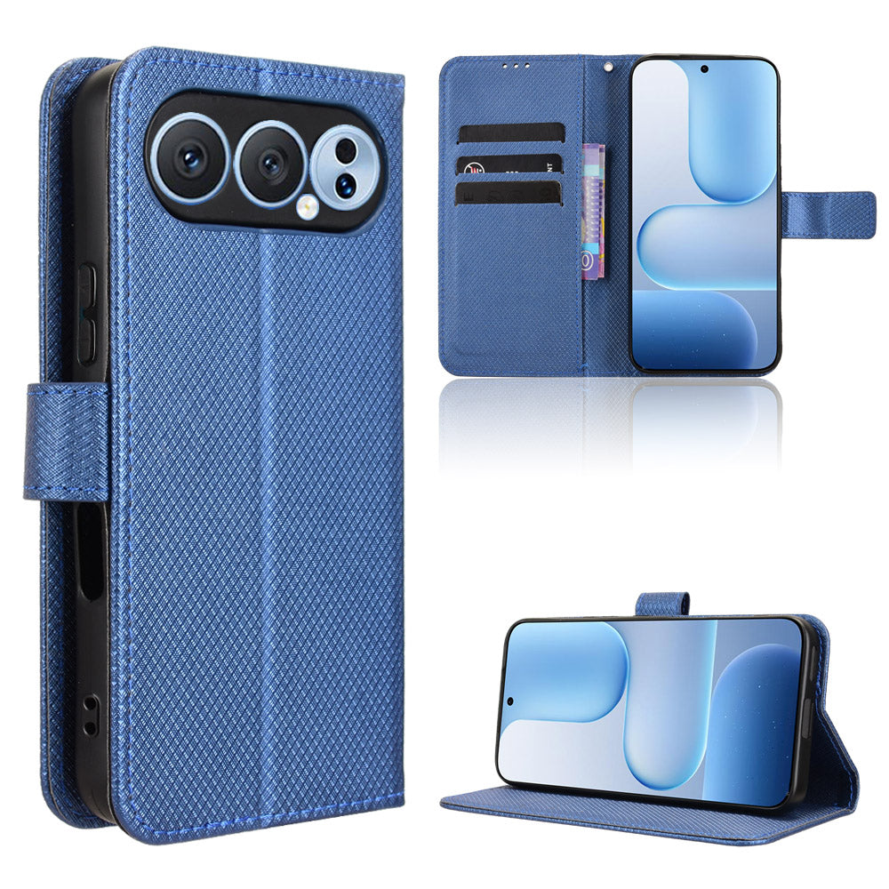 For Honor 500 Pro 5G Læderpungcover med Rem Diamanttekstur Telefoncover