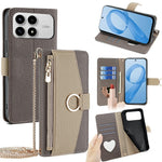 For Xiaomi Poco F8 Pro 5G / Redmi K90 5G Case Mirror Wallet Leather Phone Cover with Chain Shoulder Strap