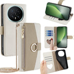 For Honor Magic8 5G Case Mirror Wallet Leather Phone Cover with Chain Shoulder Strap