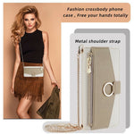 For Honor Magic8 Pro 5G Case Mirror Wallet Leather Phone Cover with Chain Shoulder Strap