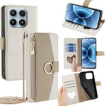 For Xiaomi 17 Case Mirror Wallet Leather Phone Cover with Chain Shoulder Strap