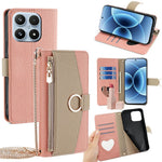 For Xiaomi 17 Case Mirror Wallet Leather Phone Cover with Chain Shoulder Strap