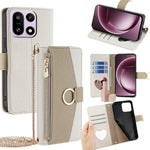 For OnePlus 15 5G Case Mirror Wallet Leather Phone Cover with Chain Shoulder Strap
