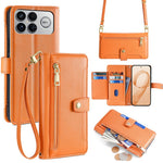 For Xiaomi Poco F8 Ultra / Redmi K90 Pro Max 5G Leather Case Zipper Pocket Wallet Phone Cover with 2 Straps