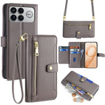 For Xiaomi Poco F8 Ultra / Redmi K90 Pro Max 5G Leather Case Zipper Pocket Wallet Phone Cover with 2 Straps