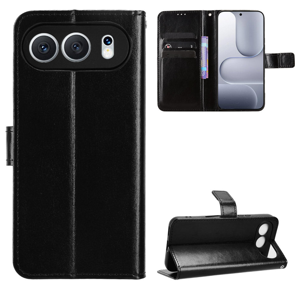 For Honor 500 5G PU Leather Case with Strap Crazy Horse Texture Phone Wallet Cover